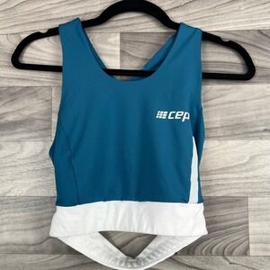 CEP Sample Training Cropped Top Womens S Blue Cutout Back Racerback Athletic Fit